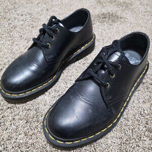 Dr. Martens 1461 Vegan Oxford Shoes Black Yellow Stitch Women’s US 5M EU 37